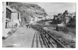 Real Photo Postcard, Yorkshire, Scarborough, Staithes, Footpath, House, Bridge, Cliffs, Sea. - Scarborough