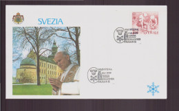 Suède, Enveloppe Avec Cachet " Visite Du Pape Jean-Paul II " Du 10 Juin 1989 à Vadstena - Sonstige & Ohne Zuordnung