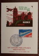 1983 Fêtes Rodez Aviation Cover Congrès Philathélique - 1960-.... Covers & Documents