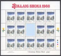 Ireland, 1988, Christmas, Church, MNH Sheetlet, Michel 665 - Blokken & Velletjes