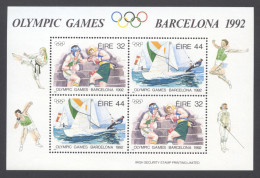 Ireland, 1992, Olympic Summer Games Barcelona, Boxing, Sailing, Sports, MNH, Michel Block 9 - Blokken & Velletjes