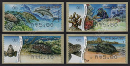 [Q] Israele / Israel 2012: 4 ATM Fauna Marina / Marine Life, 4 ATM Stamps ** - Franking Labels