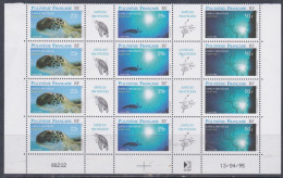 Polynésie N° 485 / 87 XX Faune Marine Protégée En Bloc De 4 Bandes, Coin Daté Du 13 . 04 . 95 ; Sans Charnière, TB - Neufs