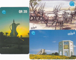 Qatar 3 Phonecards Autelca  - - - Monuments, Animals - Qatar