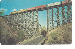 18581) USA ID Camas Prairie Railroad Locomotive  Railway Timber Trestle See Others - Andere & Zonder Classificatie
