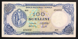 Somalia 100 Scellini Banca Nazionale Somala 1968 Biglietto Pressato E Lievi Macchie R3 Gav.03.589 Bb/spl Lotto.1046 - Terra Di Somalia