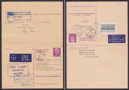 P 74, Doppelkarte, Beide Teile Gelaufen, Luftpost Nach Jamaica Und Retour, Kein Text - Postales - Usados