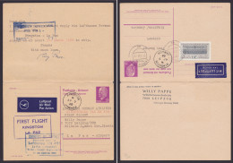 P 74, Doppelkarte, Beide Teile Gelaufen, Luftpost Nach Jamaica Und Retour, Kein Text - Cartes Postales - Oblitérées