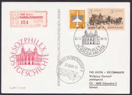 P 93 C 5, Zudruck Mit SbPA-R-Zettel In Die Schweiz, Ankunft - Postkaarten - Gebruikt