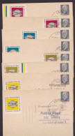 PP 8 A 2/03, 8 Karten Mit Div. Vignetten "Intermess Leipzig 1965", Pass. Sst. - Cartes Postales Privées - Oblitérées