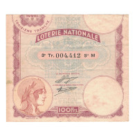 France, 100 Francs, LOTERIE NATIONALE, 1934, 004412, TB+ - Fouten