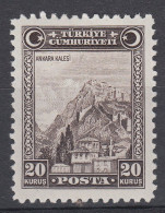 Turkey 1930 20k Brown MLH(*) - Neufs