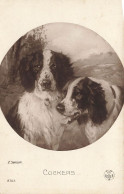 Chiens * CPA Carte Photo * Race Cockers * Illustrateur E. Samson Chien Dog - Dogs