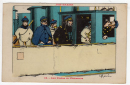 Carte Illustrateur Gervèse Pochoir Série Nos Marins N°36 Marine Française Aux Postes De Manoeuvre édi Raffaelli Toulon - Gervese, H.