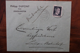 LUXEMBURG 1942 Junglinster Drücksache Cover Luxembourg Besetzung - 1940-1944 Deutsche Besatzung