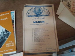 85 //  PARTITION J. MASSENET /  ADIEUX DE MANON - Operaboeken