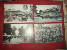 4 Carte Postale Chalon Sur Marne  Aix En Othe Le Marché Couvert Fêtes Des Loges Arras Jour De Marché - Hallen