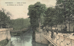 Pontgouin * 1908 * Allée Et Canal Du Château De La Rivière * Villageois * Cpa Toilée Colorisée - Other & Unclassified