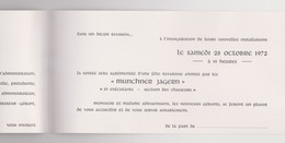 INVITATION Pour L' INAUGURATION Du " GRAND CAFE ROYAL" De BINCHE En 1972  - Voir Les 4 Scans ! - Binche