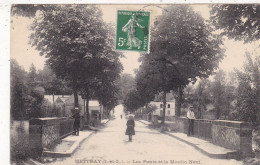 37. METTRAY. CPA. LES PONTS ET LE MOULIN NEUF. ANIMATION. ANNEE 1908 + TEXTE - Mettray