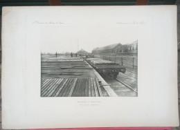 ACIERIES ISBERGUES GRANDE PHOTOGRAVURE HELIOGRAVURE PARC A RAILS TRAIN LOCOMOTIVE WAGON USINE INDUSTRIE METALLURGIE 62 - Isbergues