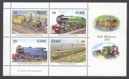 Ireland, 1984, Irish Railroads, Trains, Locomotives, MNH, Michel Block 5 - Hojas Y Bloques