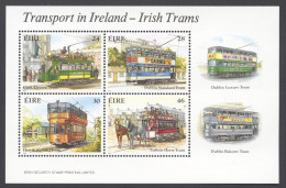 Ireland, 1987, Trams, Transportation, MNH, Michel Block 6 - Blocks & Kleinbögen