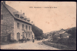 +++ CPA - MAREDSOUS - Avenue De La Gare - Hôtel De Belle Vue - Attelage Ane - Cheval - 1909  // - Anhée