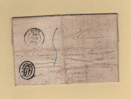 Cachet GOF - Grand Orient De France - 1837 - Paris Destination Le Mans Sarthe - Franc Maconnerie - Rare - 1801-1848: Precursors XIX