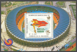 El Salvador, 1988, Olympic Summer Games Seoul, Stadium, Sports, MNH, Michel Block 38 Type I - Salvador