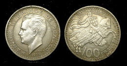 MONACO 100 FRANCS 1950 Unc /nice Patina,  Free Shipping - 1949-1956 Old Francs