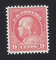 US #415 1912-14 Salmon Red WMK 190 Perf 12 Mint OG LH VF SCV $50 - Nuevos