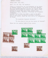 Ireland 1944 O'Clery ½d And 1s, Album Page With Set In Mint Blocks, Plus Used Singles, Wmk Reading Up - Ungebraucht