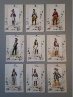 9 Cartes Uniformes De Cuirassiers  De 1600 à 1870 & - Documents