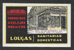 Portugal Vignette Publicitaire A Constructora Rua Sá Da Bandeira Porto Azulejos Mosaïques Tiles Mosaics Pub Cinderella - Local Post Stamps