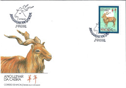 Macau Macao – 1991 Year Of The Goat FDC - Cartas & Documentos