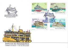 Macau Macao – 1986 Passangers Boats FDC - Briefe U. Dokumente