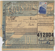 FRANCE / COLIS POSTAUX - 1943 - Yv.201 F (4fr30) Bleu Sur Bulletin D'Expédition De Colis Postal De St.-Lô à Versailles - Lettres & Documents