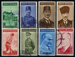 Türkiye 1939 Mi 1063-1070 Death Of M. Kemal ATATÜRK, First Anniversary - Gebraucht
