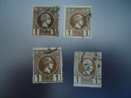 GREECE  USED  STAMPS  4 SMALL HEAD  1 L  DIFFERENT - Sonstige & Ohne Zuordnung