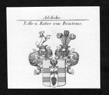 Edle U. Ritter Von Bontems - Bontems Wappen Adel Coat Of Arms Kupferstich  Heraldry Heraldik - Prints & Engravings