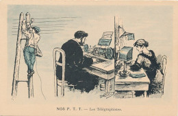CPA -24700- Nos P.T.T-Illustrateur MORER-Les Télégraphistes -Envoi Gratuit - Poste & Facteurs