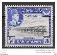 BAHAWALPUR:  1949  EFFIGY  -  3 P. UNUSED  STAMP  -  YV/TELL.18 - Bahawalpur