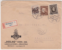 1943 Slovakia Registered Cover, Letter. Bratislava, Smolenice. Content Inside. (C03212) - Storia Postale