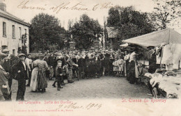 C P A  ANIMEE  SAINT ETIENNE DE ROUVRAY STE COTONNIERE SORTIE DES OUVRIERS    CIRCULEE 1904 - Saint Etienne Du Rouvray