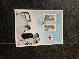 1968 1454/55 RED CROSS MONARCHIE ELISABETH FABIOLA BELGIUM HERDENKINGSKAART - Documents Commémoratifs