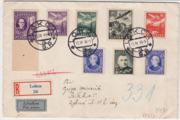 1940 Slovakia MULTIFRANKED Air Mail, Registerd Cover, Letter,  LOKCA, Praha. Censorship. RARE. (C03208) - Lettres & Documents
