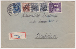 1942 Slovakia MULTIFRANKED,  Registerd Cover, Letter, Nemecke Pravno, Bratislava. (C03205) - Briefe U. Dokumente