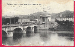 TORINO - IL PO E LA CHIESA DI GRAN MADRE DI DIO - FORMATO PICCOLO - VIAGGIATA DA TORINO 1916 - Fiume Po