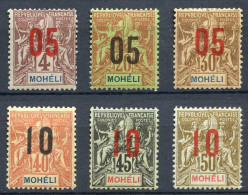 Réf 57 CL2 < MOHELI < N° 17 à 22 * Neuf Ch. * MH -- 6 Valeurs Série Complète - Ongebruikt